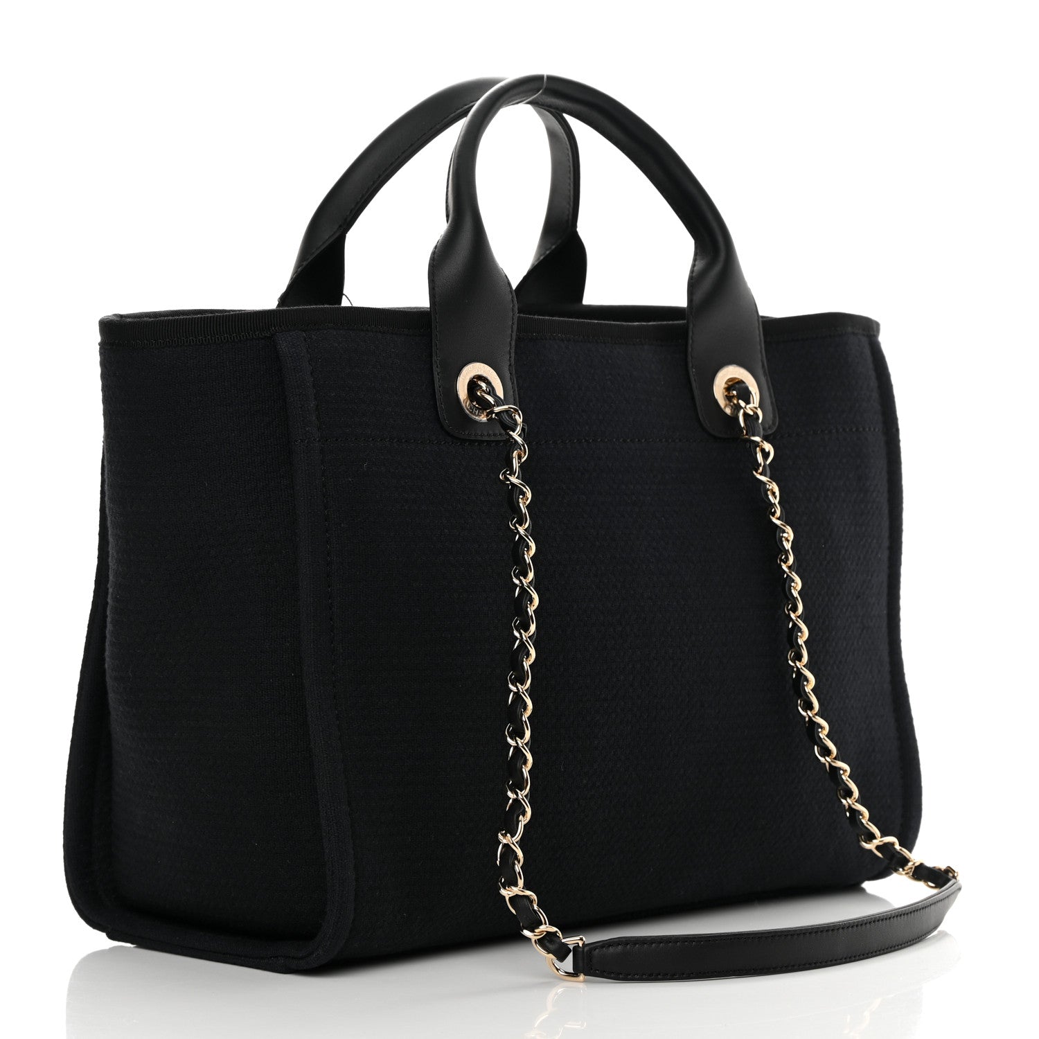 Chanel Mixed Fibers Small Deauville Tote Black 4 of 11