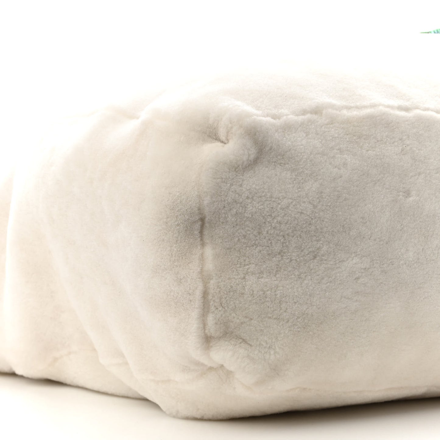Shearling Saffiano Shoulder Bag White