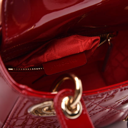 Christian Dior Patent Cannage Mini Lady Dior Red 9 of 10