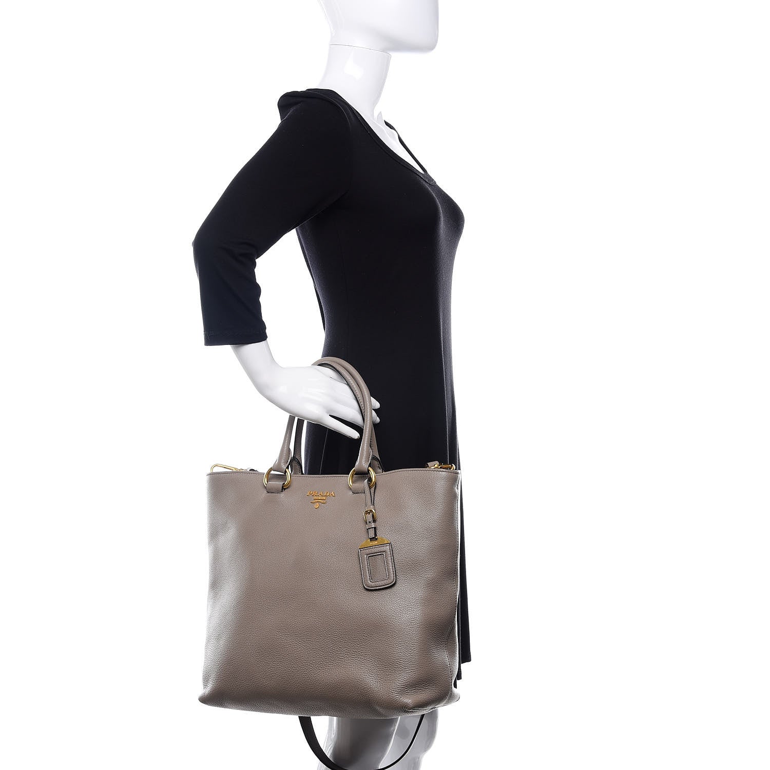 Prada Vitello Daino Tote Argilla 3 of 10