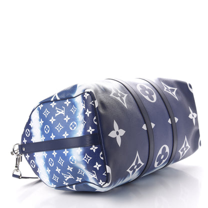 Louis Vuitton Monogram Escale Keepall Bandouliere 50 Blue 3 of 10