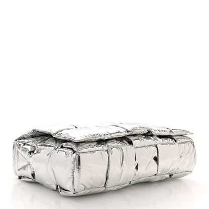 Bottega Veneta Metallic Calfskin Maxi Intrecciato Padded Cassette Crossbody Bag Silver 4 of 10