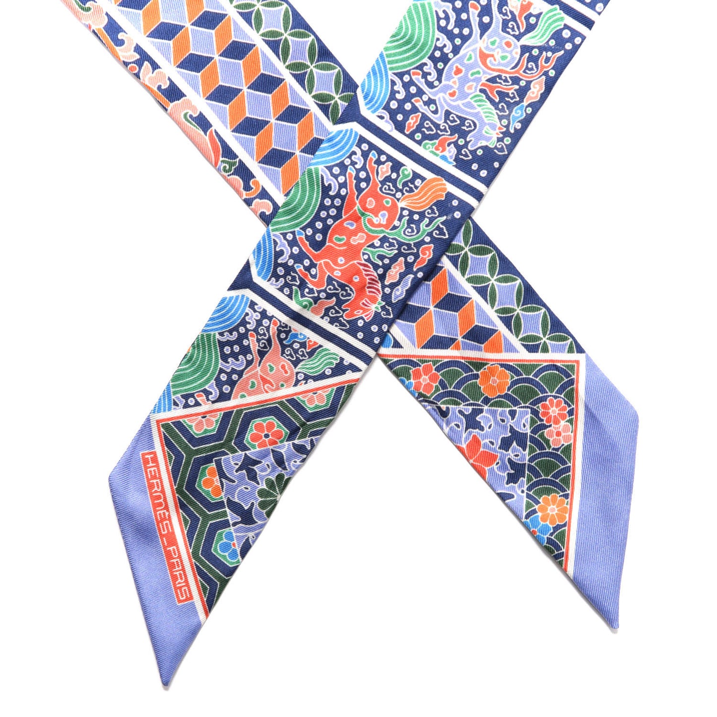 Silk Collections Imperiales Twilly Lavande Bleu Orange