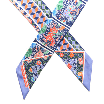 Hermes Silk Collections Imperiales Twilly Lavande Bleu Orange 3 of 3