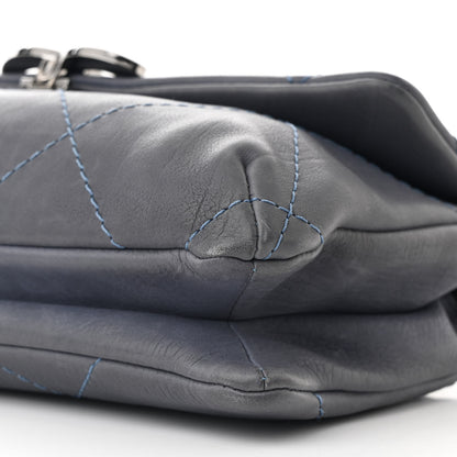 Chanel Washed Calfskin Diamond Stitch Hamptons Clutch With Chain Blue 10 of 12