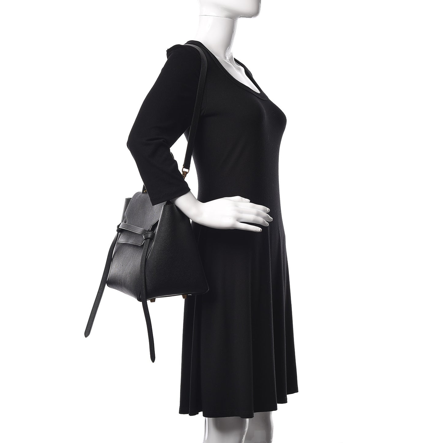 Grained Calfskin Mini Belt Bag Black
