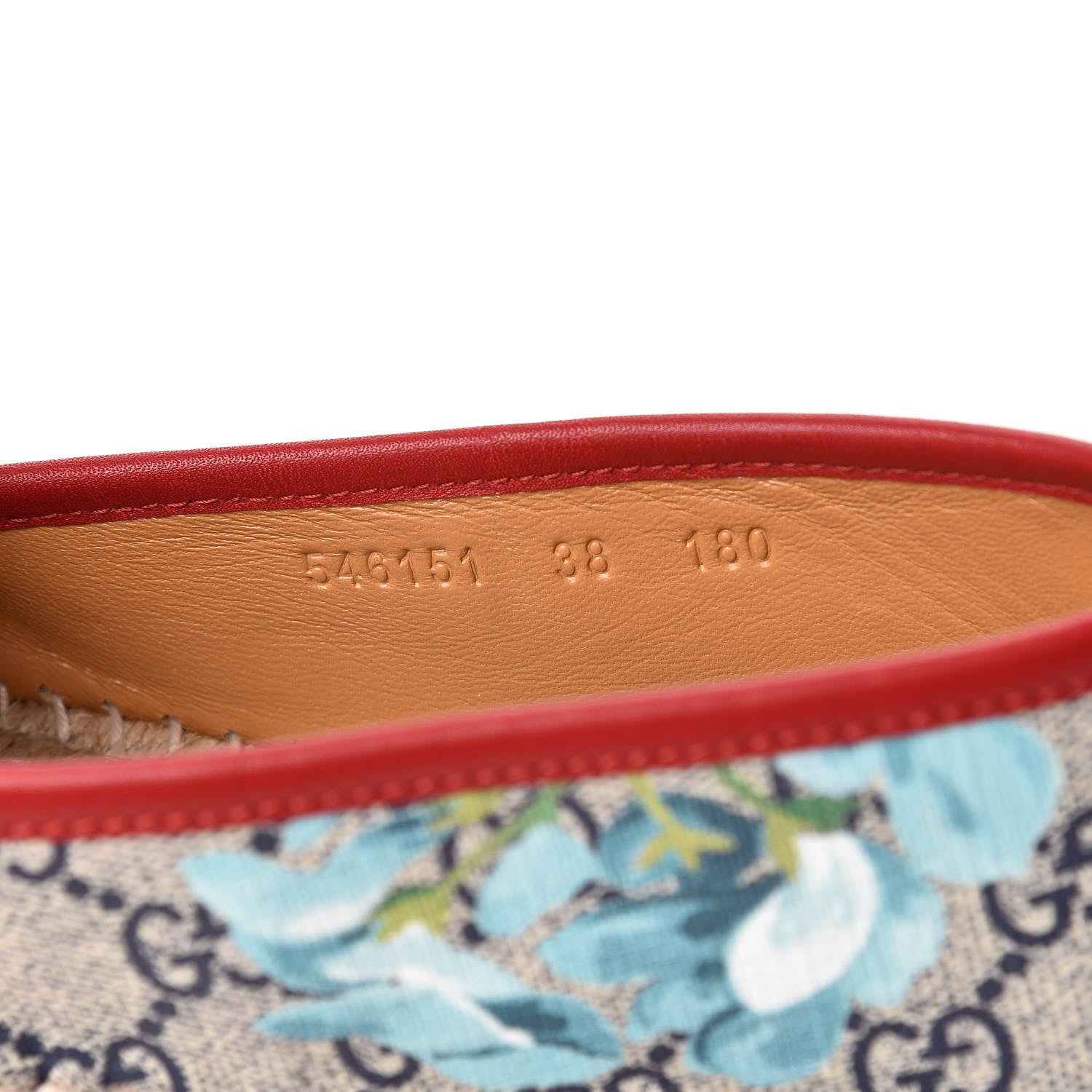 Gucci GG Supreme Monogram Blooms Espadrilles 38 Beige Blue Navy Hibiscus Red 8 of 9