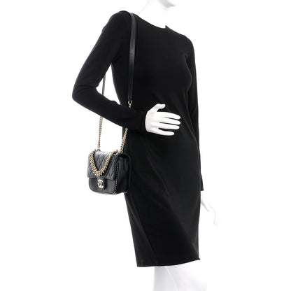 Chanel Caviar Quilted Small Studded Flap Black 2 of 8