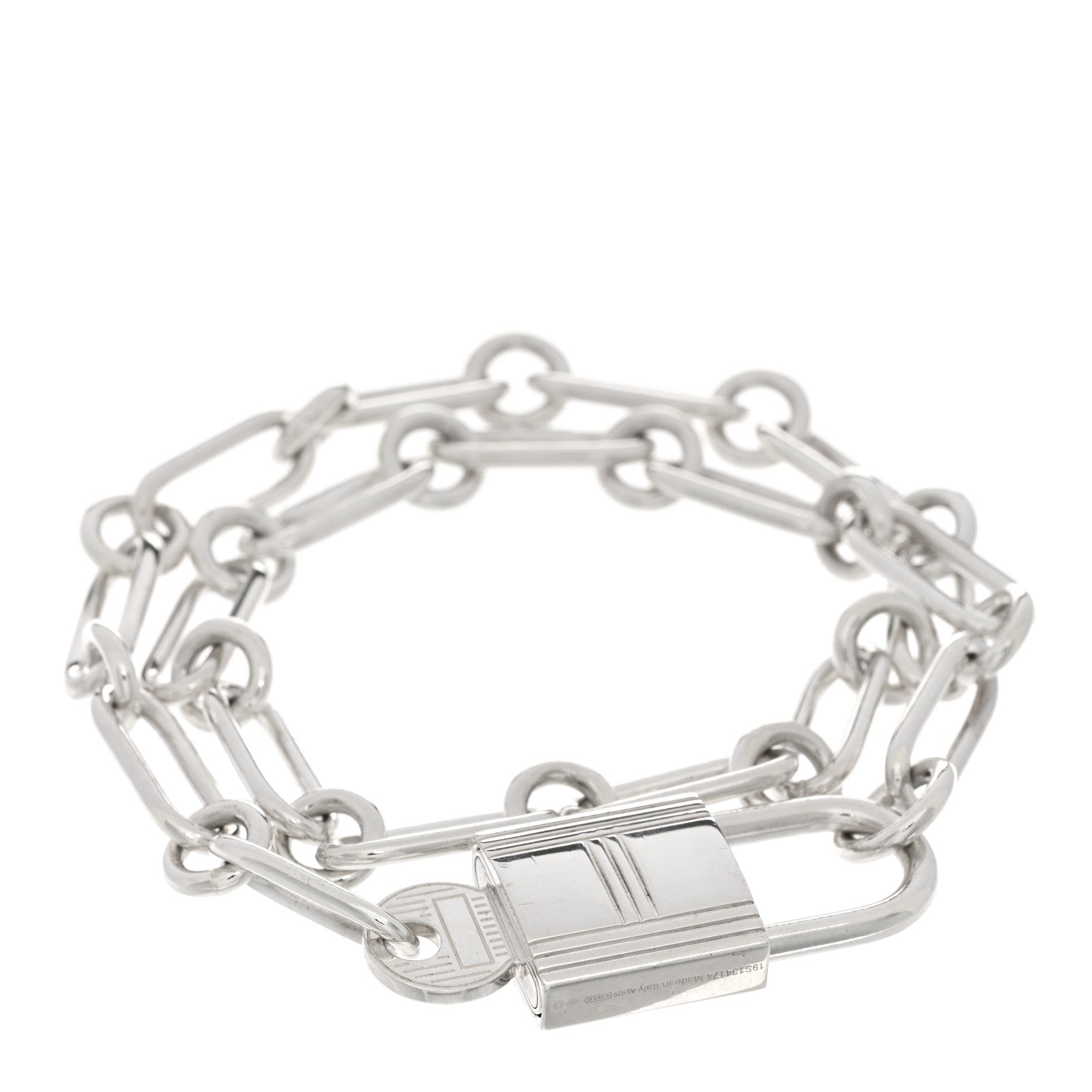 Hermes Sterling Silver GM Alphakelly Bracelet 1 of 3
