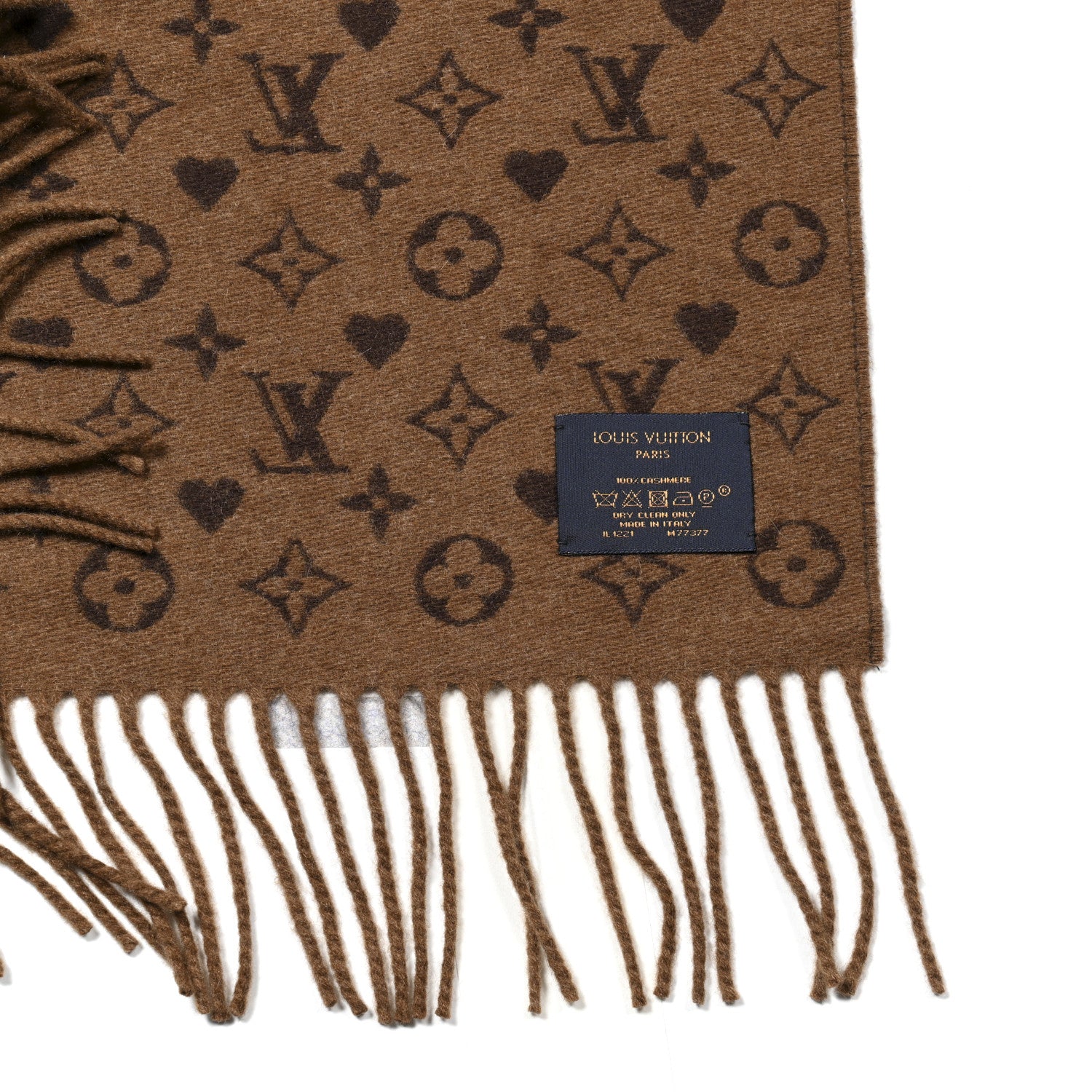 LOUIS VUITTON ブラウン モノグラムスカーフ Louis Vuitton Cashmere Monogram Game On Scarf Brown 1753856