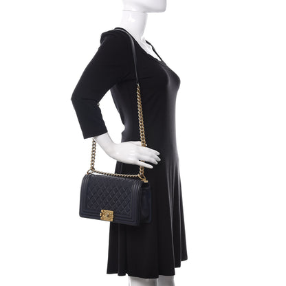 Chanel Lambskin Quilted Medium Boy Flap Dark Blue 2 of 11