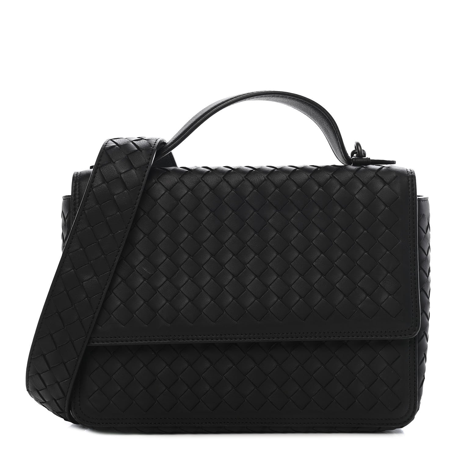 Bottega Veneta Nappa Intrecciato Alumna Bag Black 1 of 10