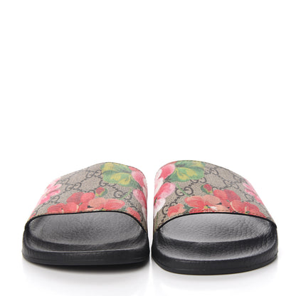 Gucci GG Supreme Monogram Blooms Slide Sandals 37 Beige Multicolor 2 of 9