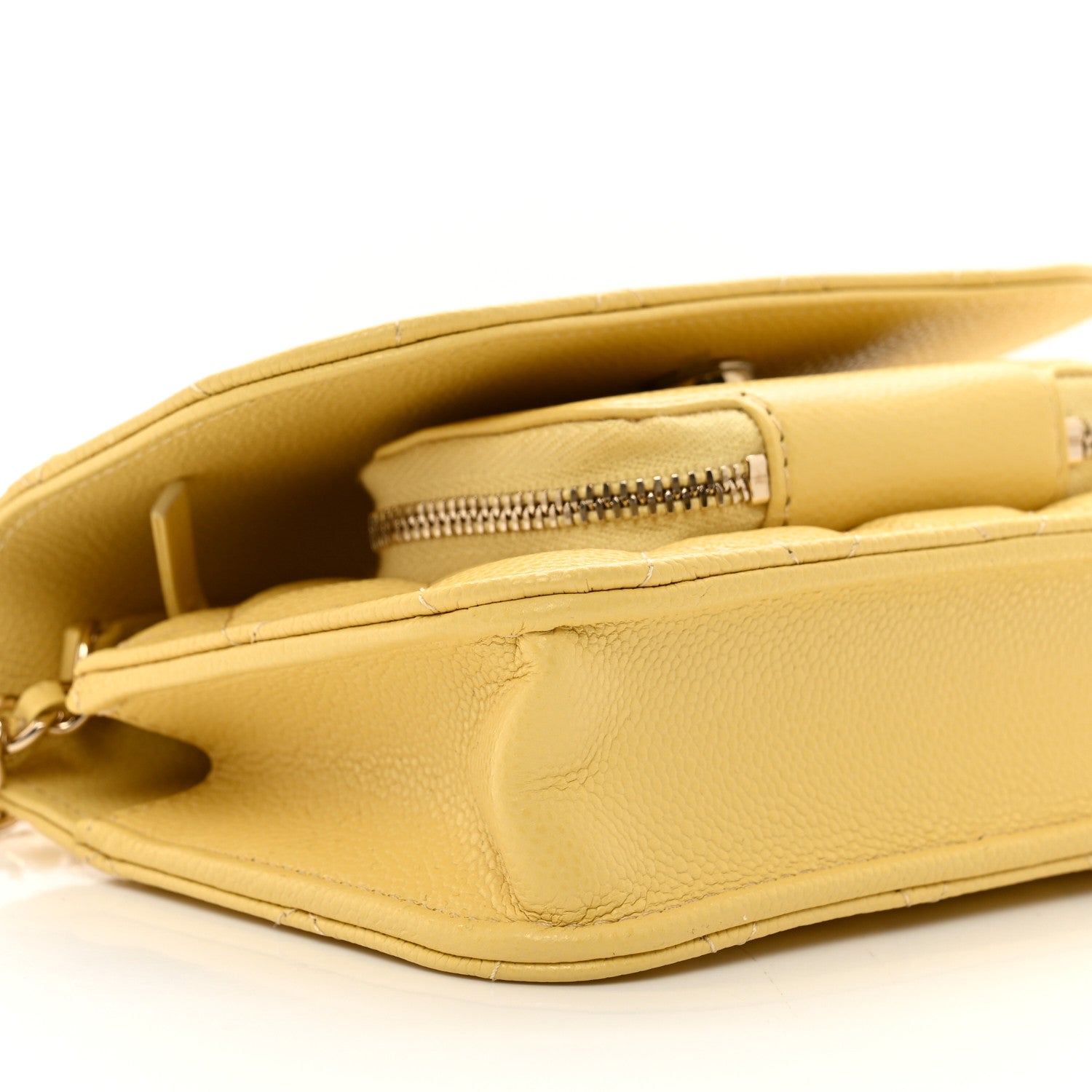 Chanel Caviar Quilted Business Affinity Clutch With Chain Flap Yellow 10 of 12