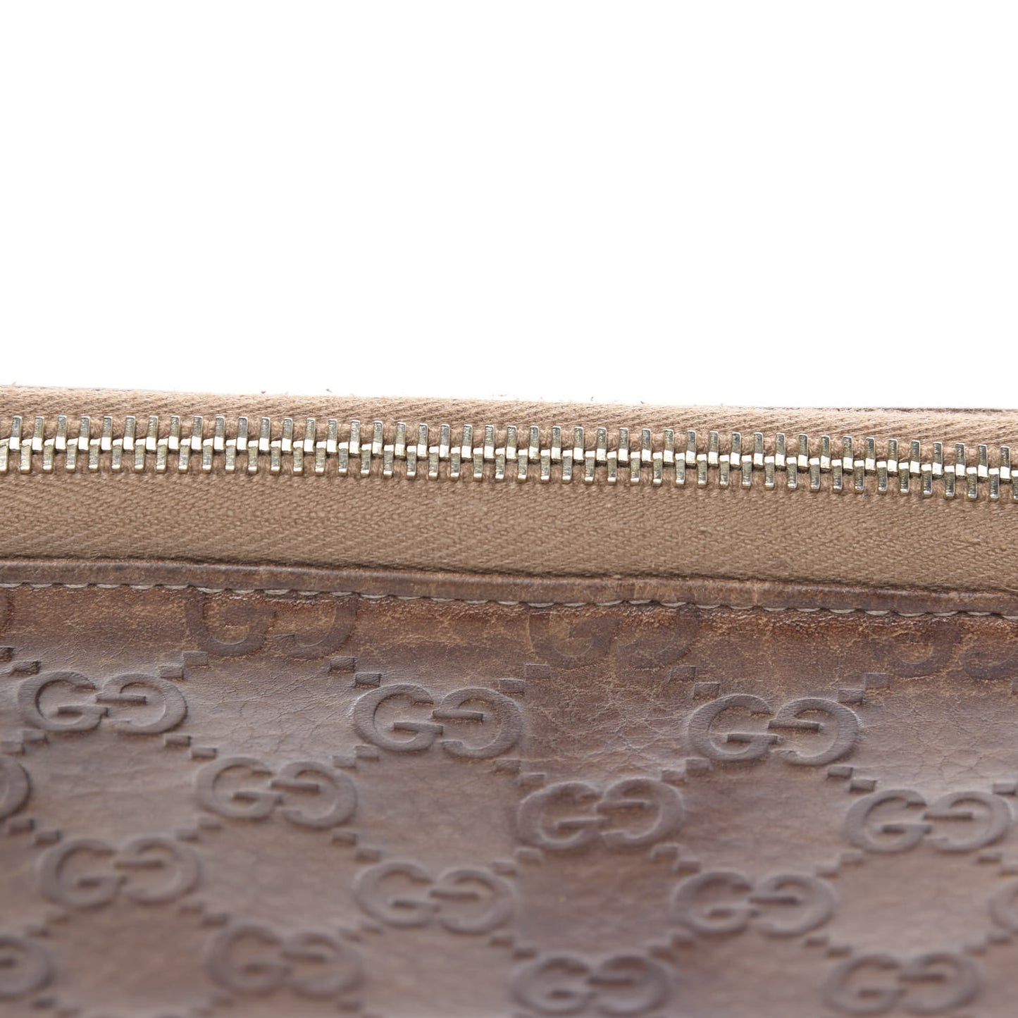 Guccissima Bamboo Tassel Zip Around Wallet Light Brown