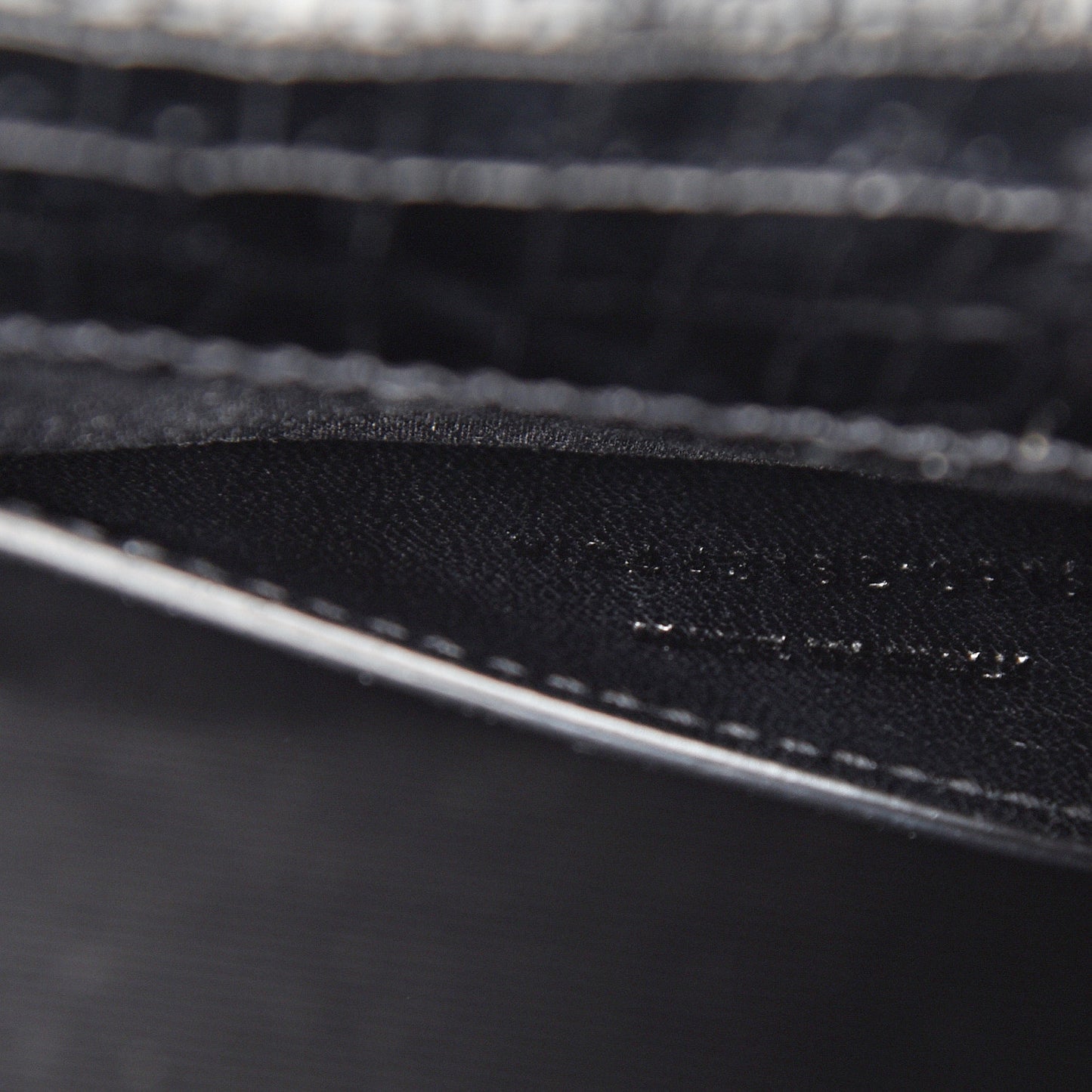 Calfskin Crocodile Embossed Medium Monogram Envelope Chain Shoulder Bag Black