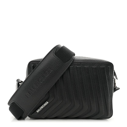 Balenciaga Grained Calfskin Embossed Car Camera Bag Black 1 of 10