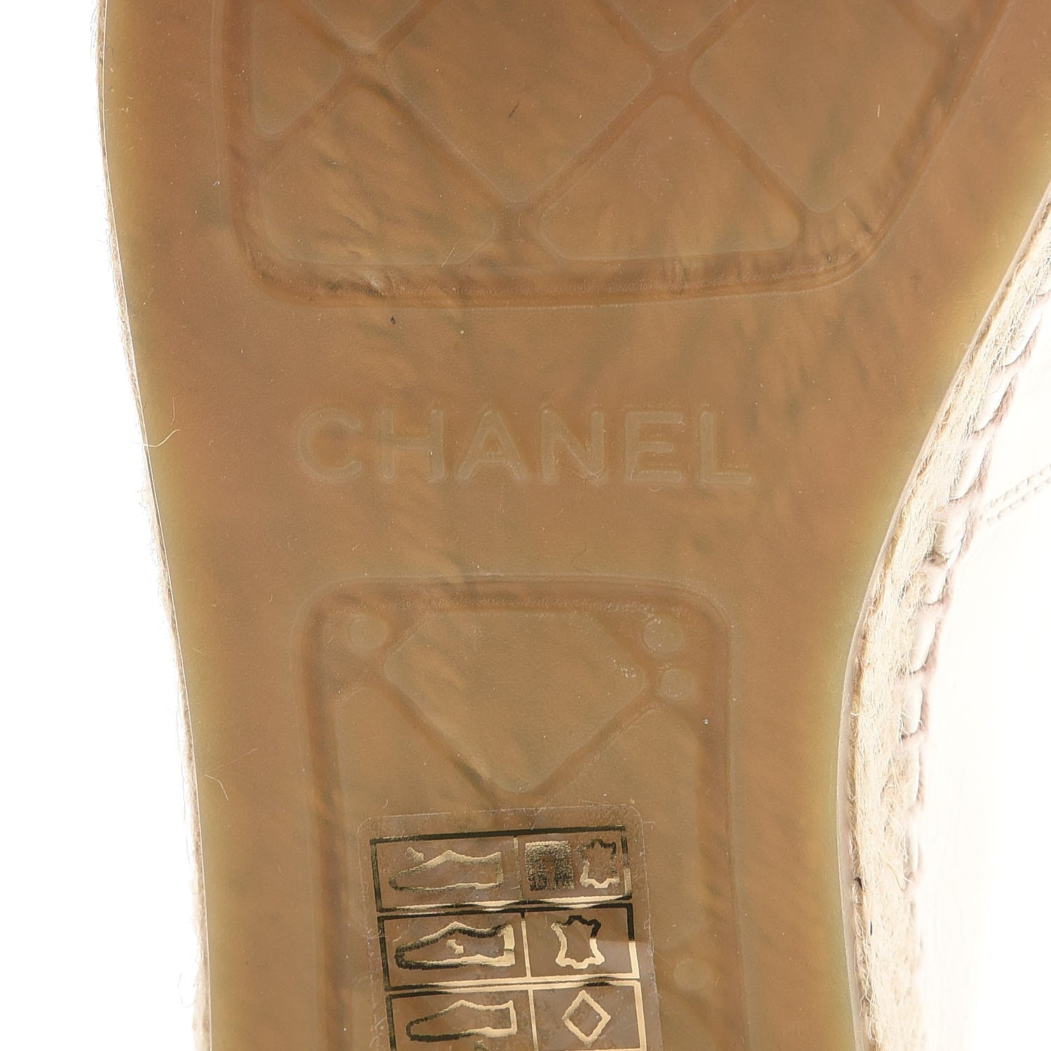 Chanel Metallic Calfskin Grosgrain CC Espadrilles 38 Ivory Black 6 of 11