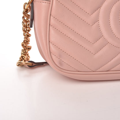 Gucci Calfskin Matelasse Small GG Marmont Chain Shoulder Bag Perfect Pink 10 of 12