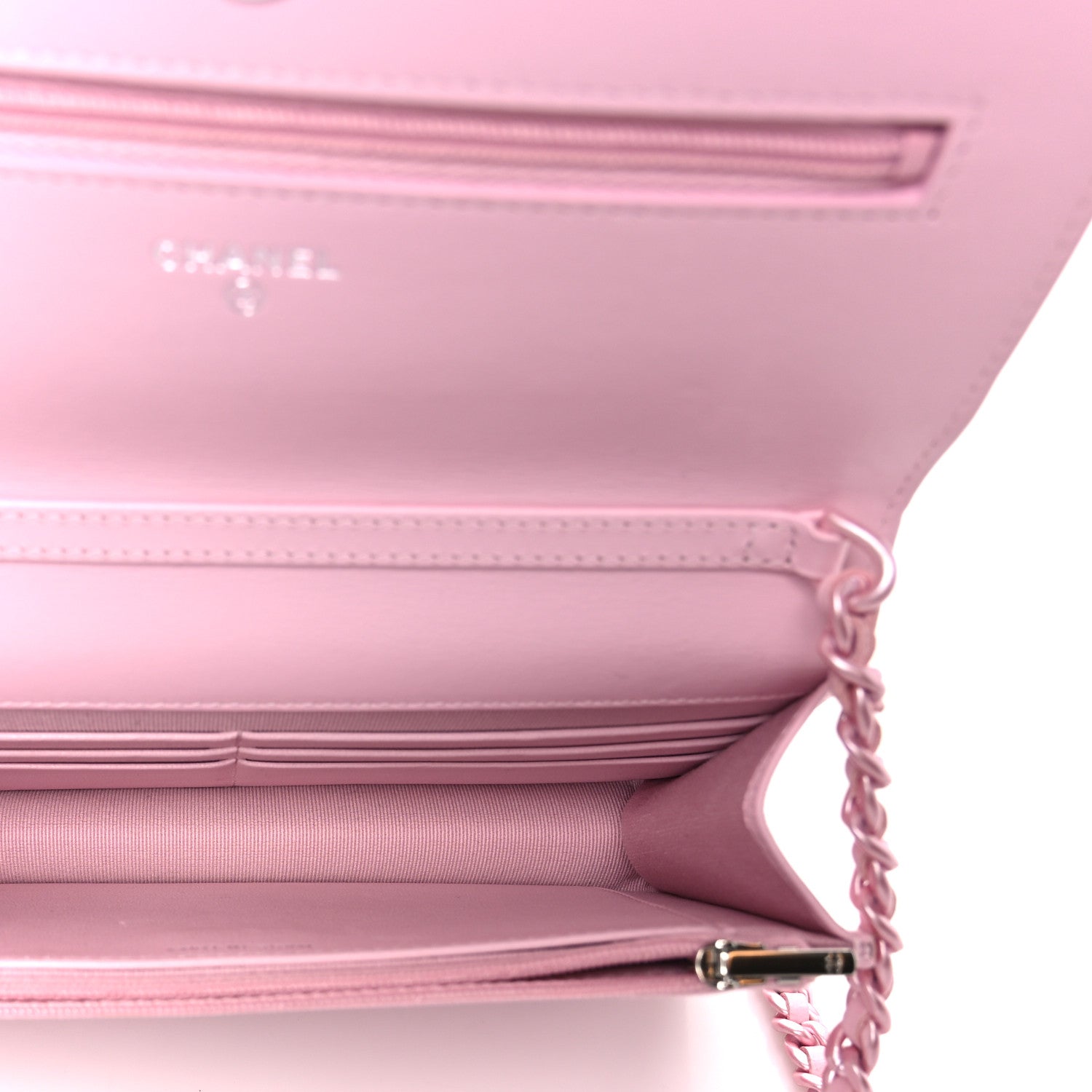 Chanel Calfskin Quilted Pearly CC Wallet On Chain WOC Pink 5 of 11