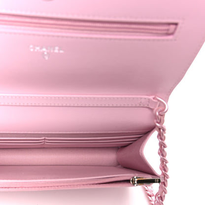 Chanel Calfskin Quilted Pearly CC Wallet On Chain WOC Pink 5 of 11