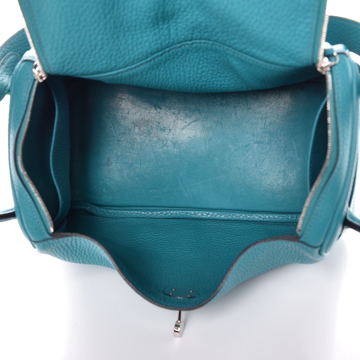 Hermes Taurillon Clemence Lindy 26 Bleu Paon 5 of 11
