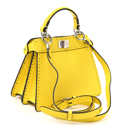 Fendi Cuoio Roma Sellerissima Petite Peekaboo I SEE U Satchel Pomelo 3 of 9