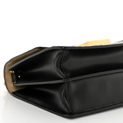 Fendi Vitello Liberty Bi-Color FF 1974 Embossed Small Kan U Shoulder Bag Maya Black 9 of 14