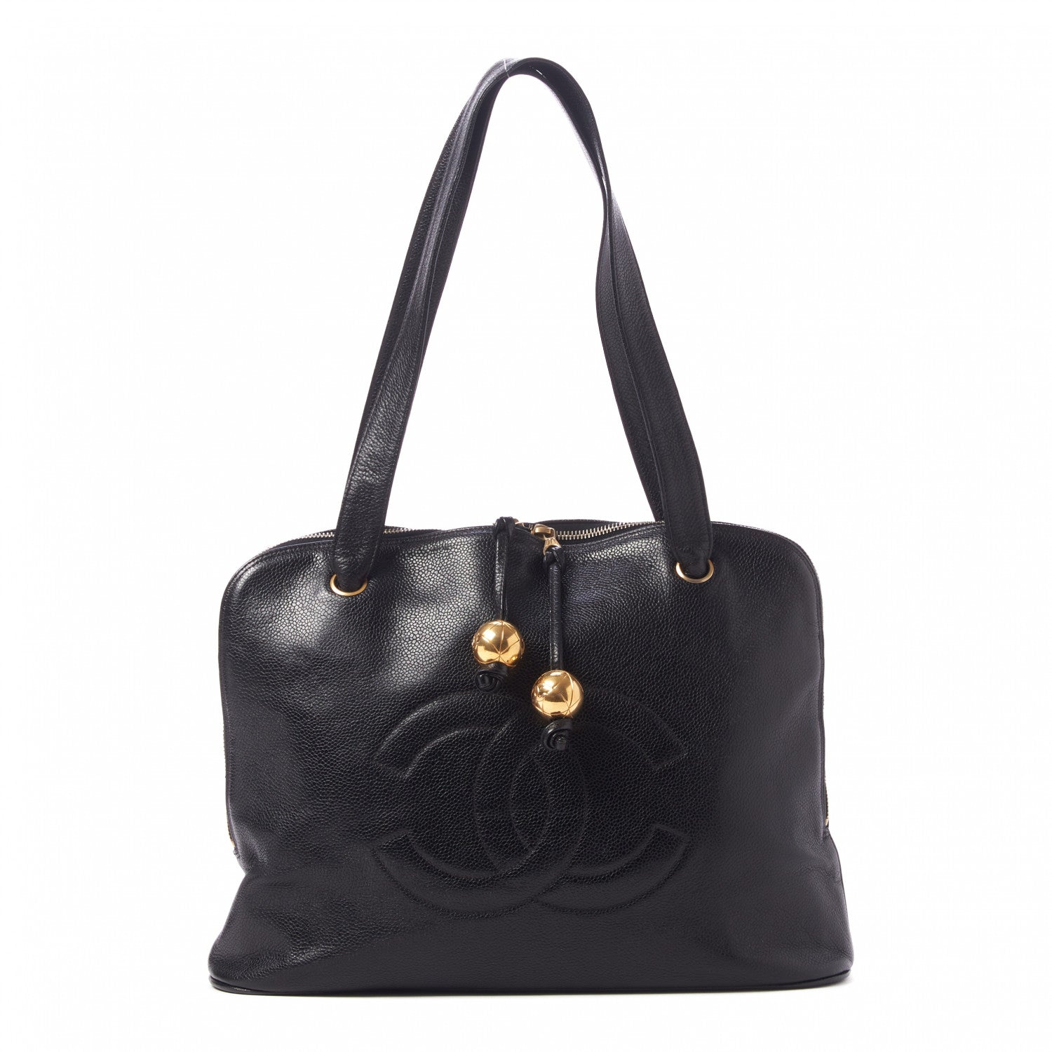 Chanel Caviar Large CC Shoulder Bag Black 1 of 10