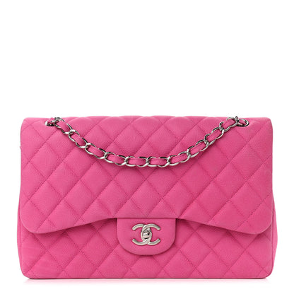 Chanel Iridescent Caviar Quilted Jumbo Double Flap Pink 1 of 13