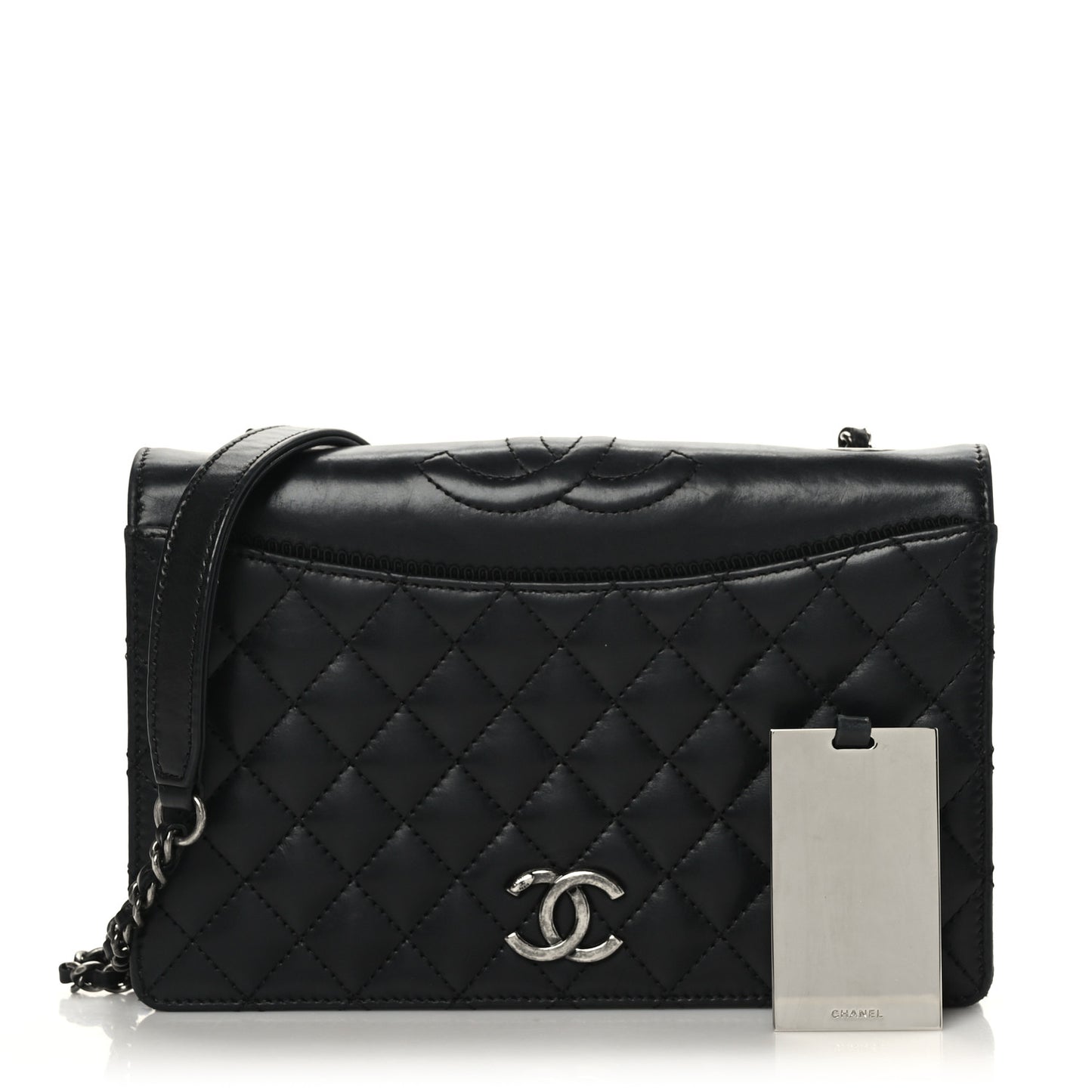 Calfskin Quilted Small Ballerine Flap Black