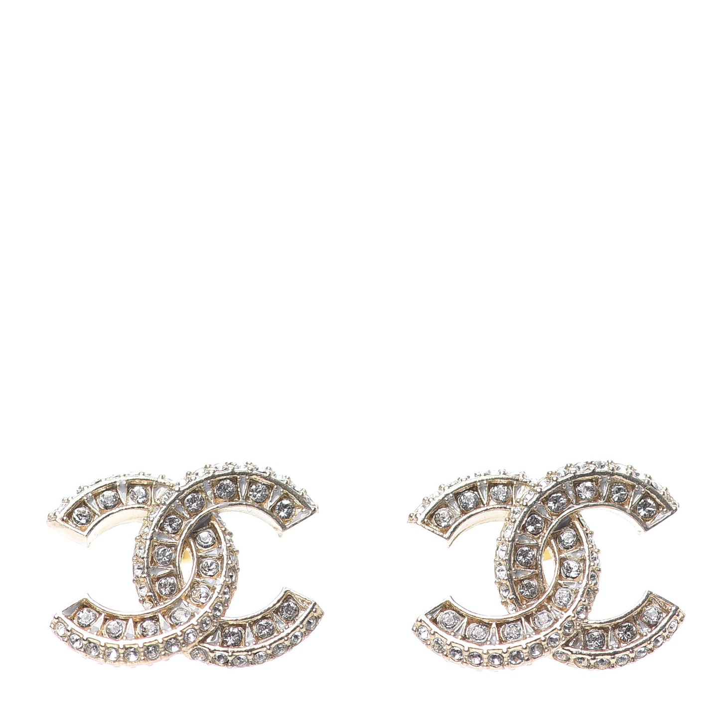 Crystal Timeless CC Earrings Light Gold