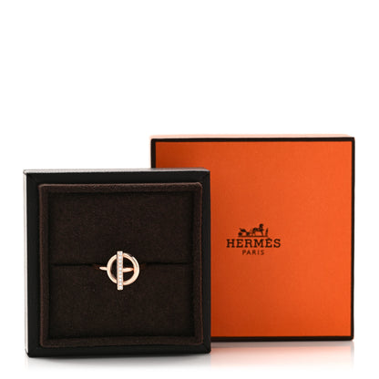Hermes 18K Rose Gold Diamond PM Echappee Ring 51 5.75 5 of 5