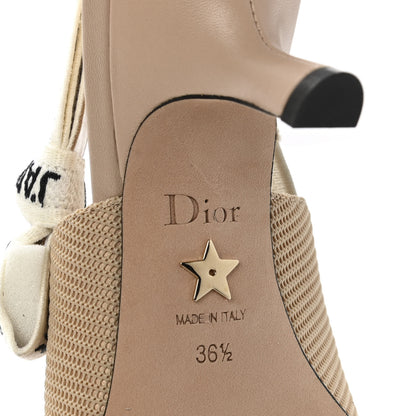 Christian Dior Technical Canvas Ribbon J Adior Slingback 65mm Pumps 36.5 Powder Nude 6 of 9