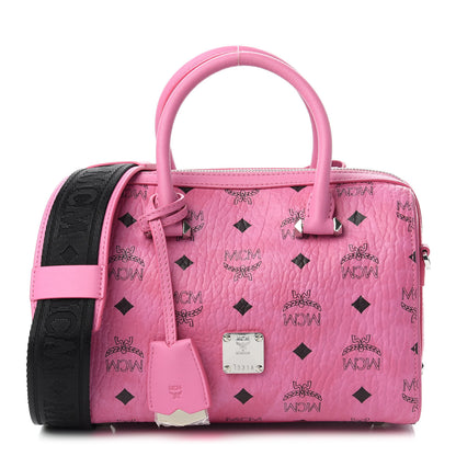 MCM Visetos Essential Boston Bag Pink 1 of 10