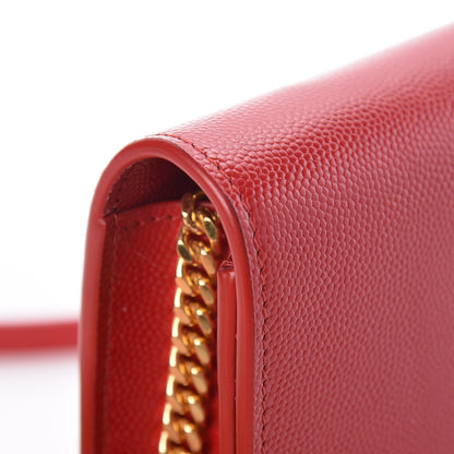 Saint Laurent Grain De Poudre Small Classic Monogram Kate Tassel Satchel Red 10 of 11