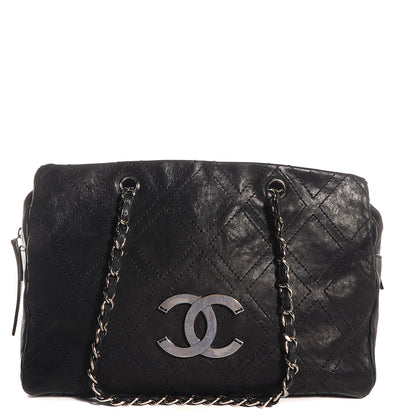 Chanel Calfskin Large Diamond Stitch Tote Black 1 of 7