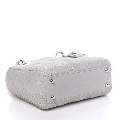 Christian Dior Metallic Lambskin Cannage Mini Lady Dior Silver 4 of 10