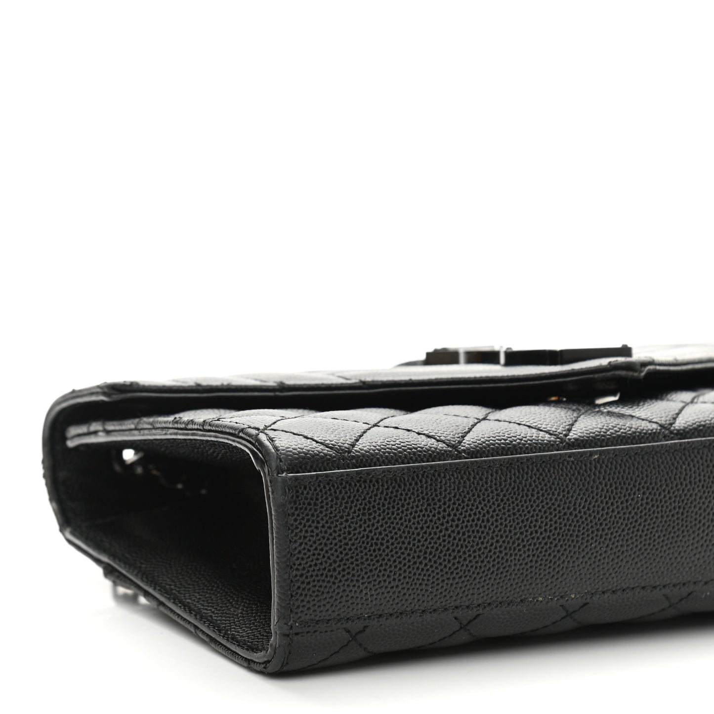 Grain De Poudre Textured Mixed Matelasse Triquilt Small Monogram Satchel Black