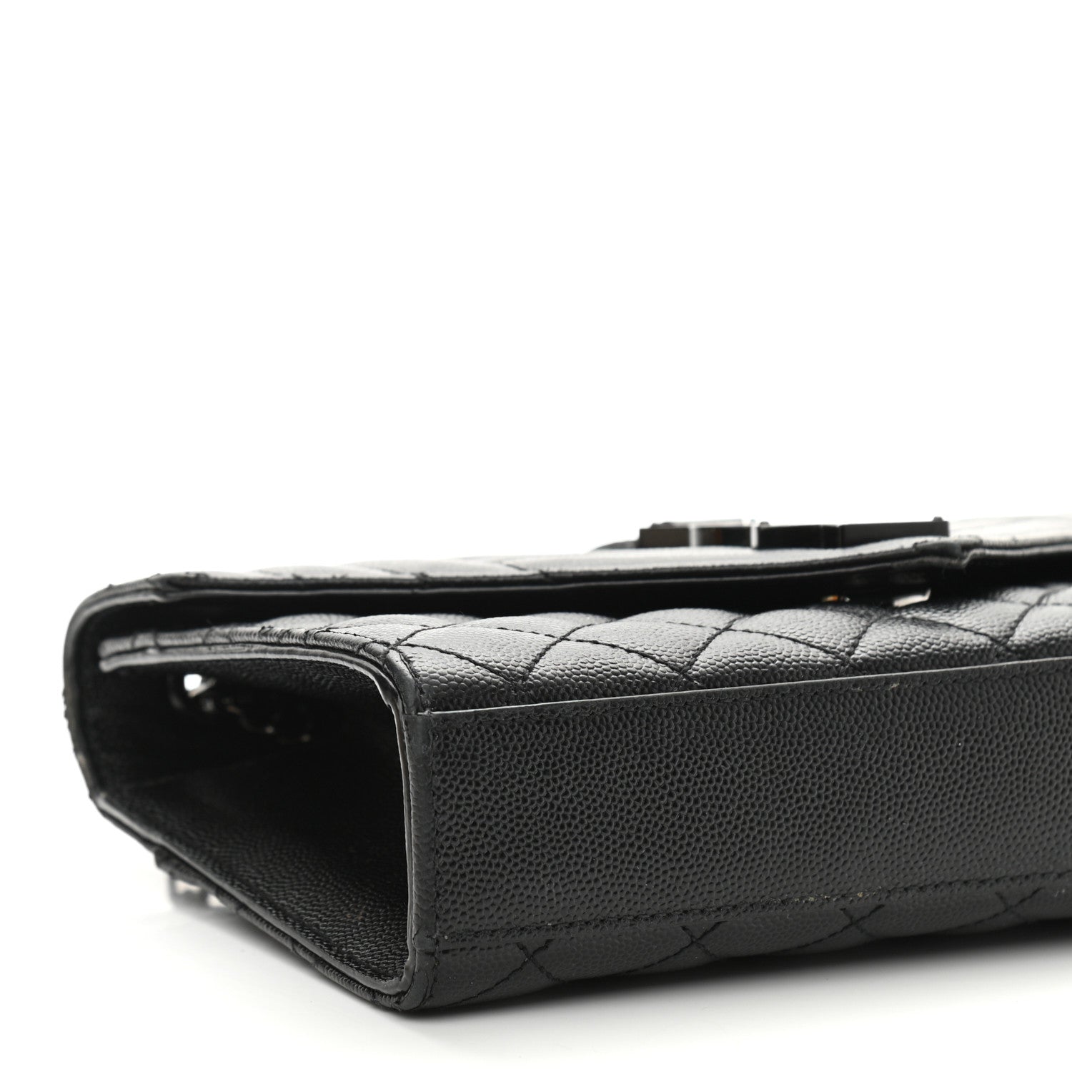 Saint Laurent Grain De Poudre Textured Mixed Matelasse Triquilt Small Monogram Satchel Black 9 of 12