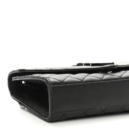 Saint Laurent Grain De Poudre Textured Mixed Matelasse Triquilt Small Monogram Satchel Black 9 of 12