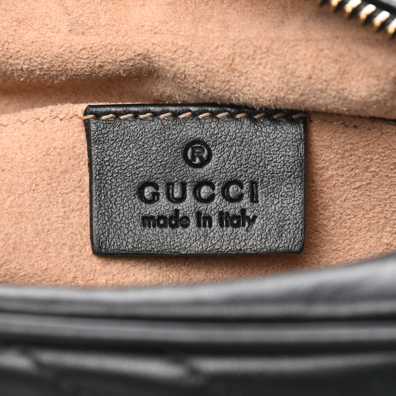 Gucci Calfskin Matelasse Mini GG Marmont Chain Shoulder Bag Black 6 of 10