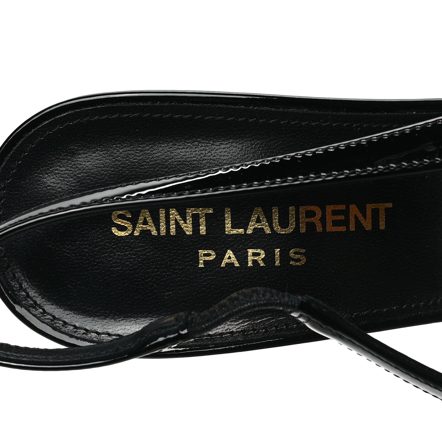 Saint Laurent Patent Cap Toe Vesper Slingback Pumps 38.5 Black 7 of 7
