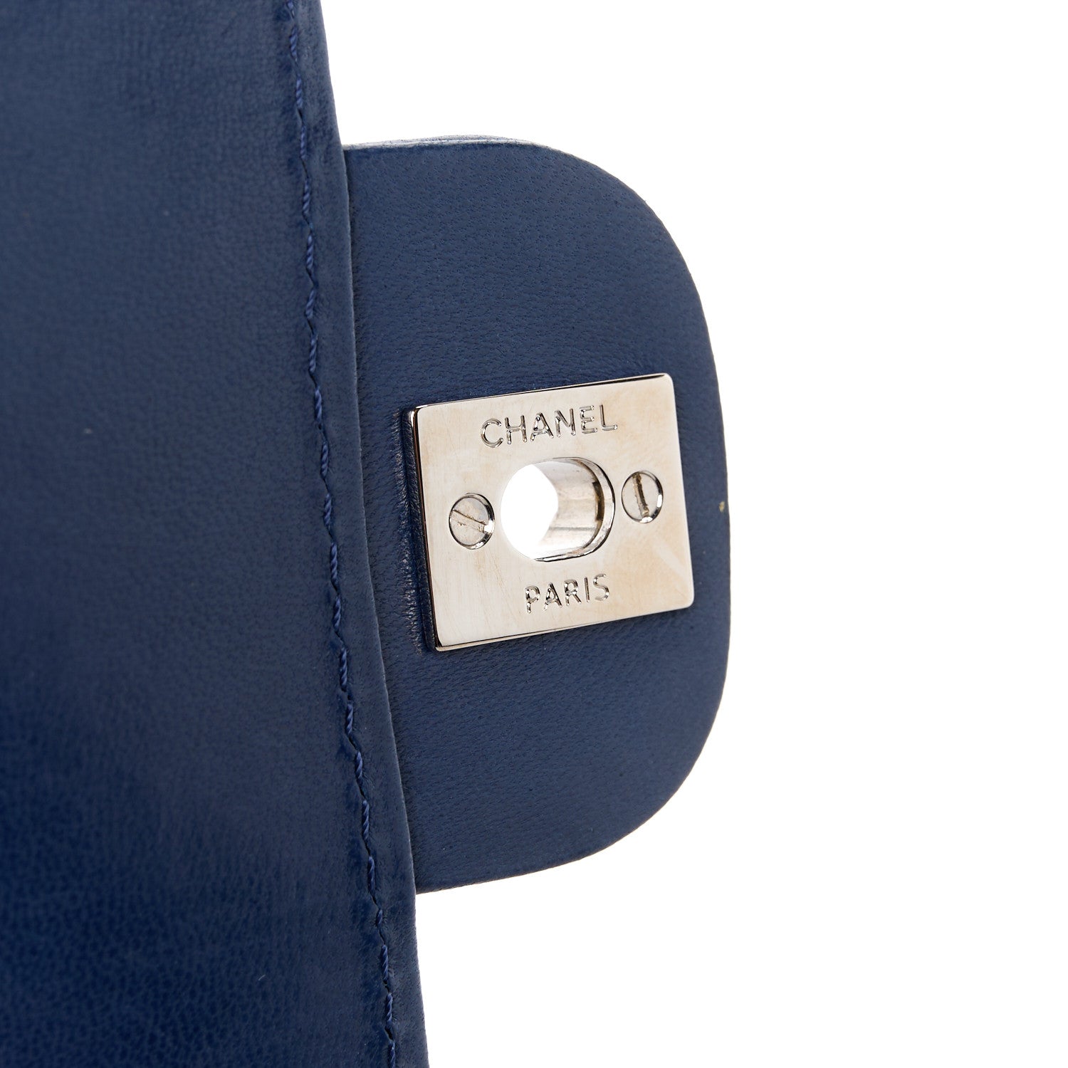 Chanel Lambskin Quilted Chain Clutch Flap Navy 7 of 14