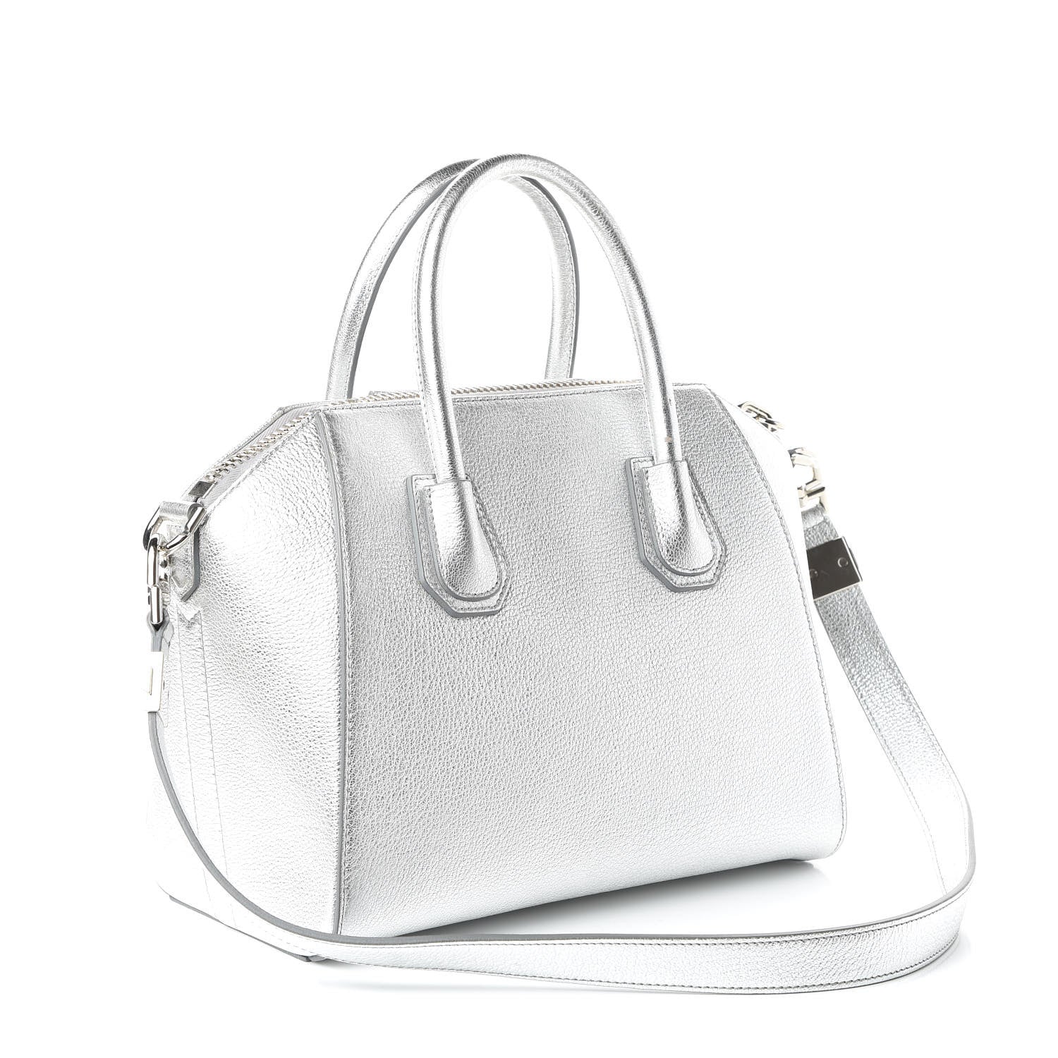 Givenchy Metallic Sugar Goatskin Small Antigona Silver 3 of 10