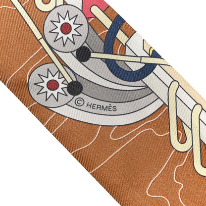 Hermes Silk Odyssey Twilly Noisette Aqua Multicolor 4 of 4