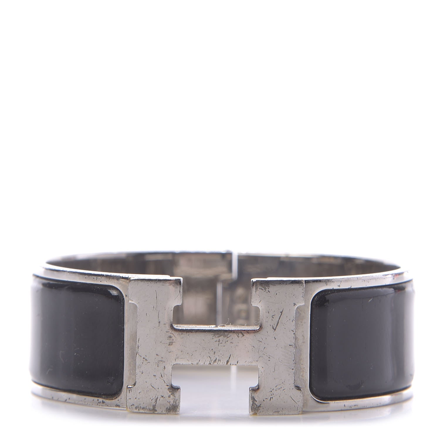Hermes Enamel Wide Clic Clac H Bracelet PM Black 1 of 8