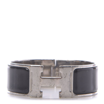 Hermes Enamel Wide Clic Clac H Bracelet PM Black 1 of 8