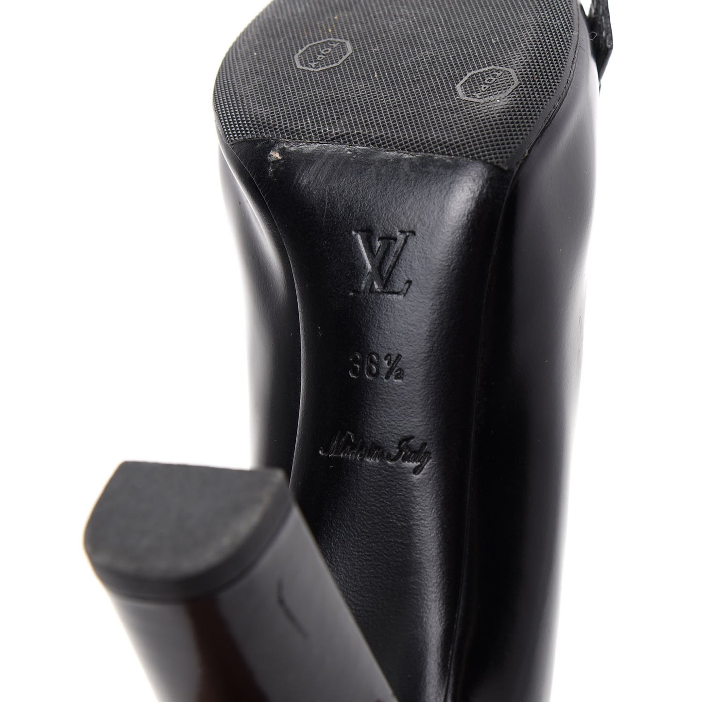 Smooth Calfskin Buckle Peep Toe Pumps 36.5 Black