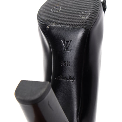 Louis Vuitton Smooth Calfskin Buckle Peep Toe Pumps 36.5 Black 9 of 10
